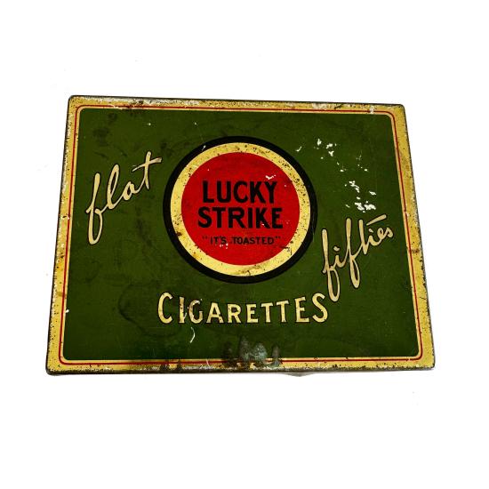 WW2 Empty Tin of Flat Fifties Lucky Strike