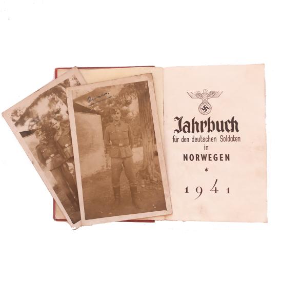 1941 Dated Norwegian German Diary - Inc SS Photographs