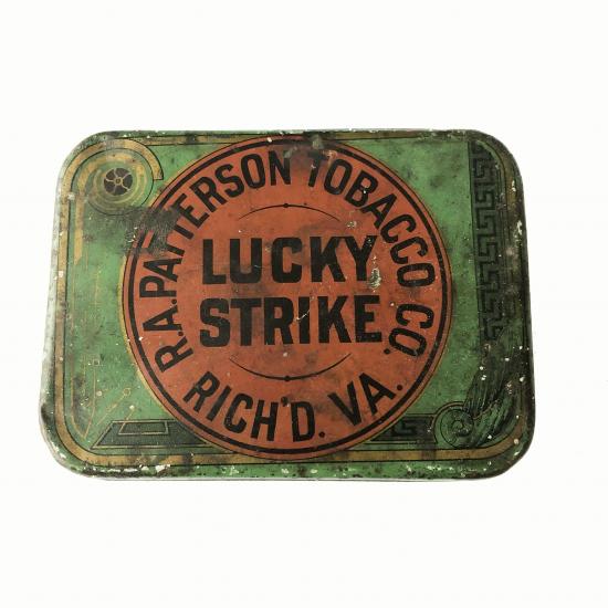 WW2 Era USA Lucky Strike Cigarette Tin – Square