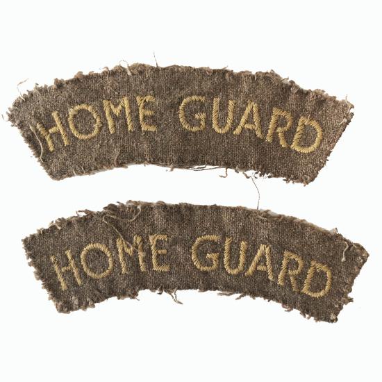 WW2 Home Front - Pair Home Guard Shoulder Titles