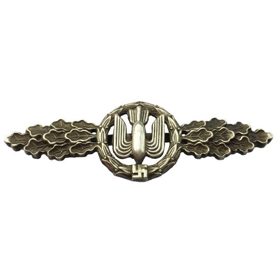 WW2 Luftwaffe Flying Clasp Bomber Silver