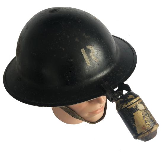 WW2 British MkII Rescue Helmet & Head Torch