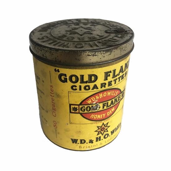 British Round Tin Gold FlaKe Cigarettes