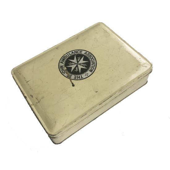 WW2 St Johns Ambulance First Aid Tin with Contents