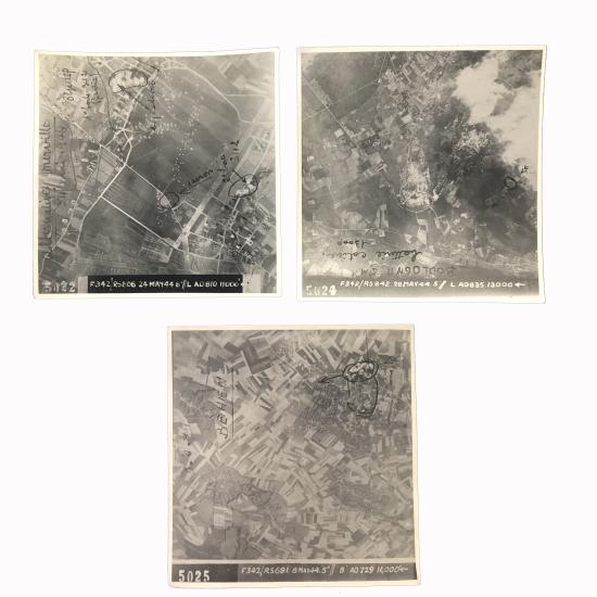 WW2 Aerial Bombing Photographs - Behen, Merville & Boulogne - 1944
