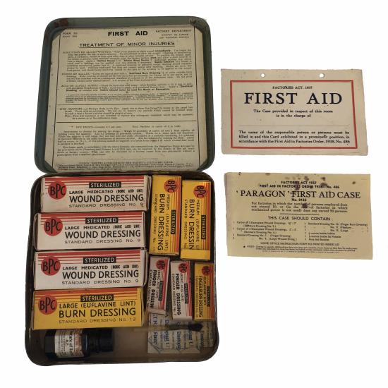 WW2 Home Paragon First Aid Case with Contents