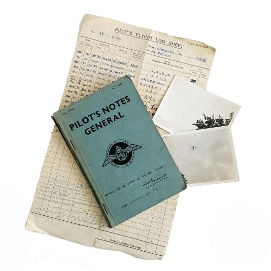 1943 RAF Pilots General Notes & Flying Log Sheet