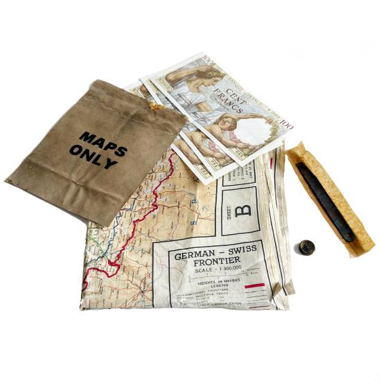 WW2 RAF Escape Kit - Map Compass & Hacksaw Blade