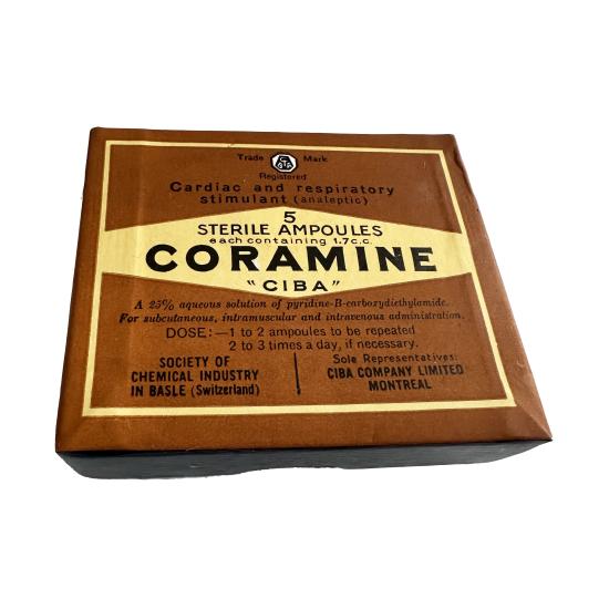 WW2 Box of Coramine Ampoules - Unused.