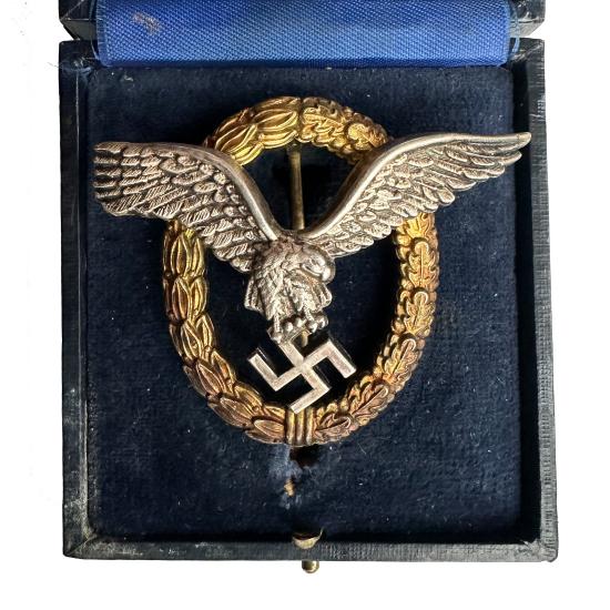 WW2 Luftwaffe Pilot Combined Observer Award Juncker Boxed